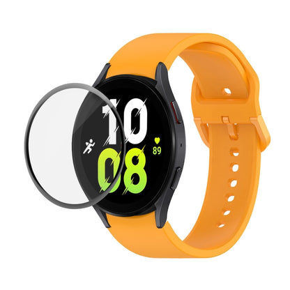 JUNSUNMAY Sangle réglable en silicone + Kit de protection d'écran PMMA à couverture complète, For Samsung Galaxy Watch5 44mm, For Samsung Galaxy Watch5 Pro 45mm, For Samsung Galaxy Watch5 40mm, For Samsung Galaxy Watch4 44mm