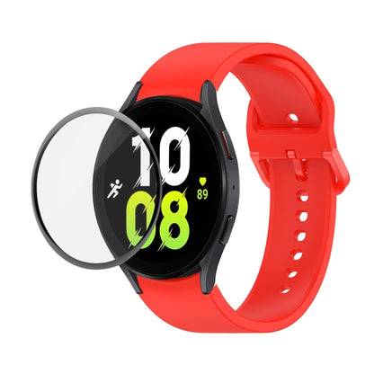 JUNSUNMAY Sangle réglable en silicone + Kit de protection d'écran PMMA à couverture complète, For Samsung Galaxy Watch5 44mm, For Samsung Galaxy Watch5 Pro 45mm, For Samsung Galaxy Watch5 40mm, For Samsung Galaxy Watch4 44mm