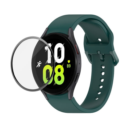JUNSUNMAY Sangle réglable en silicone + Kit de protection d'écran PMMA à couverture complète, For Samsung Galaxy Watch5 44mm, For Samsung Galaxy Watch5 Pro 45mm, For Samsung Galaxy Watch5 40mm, For Samsung Galaxy Watch4 44mm