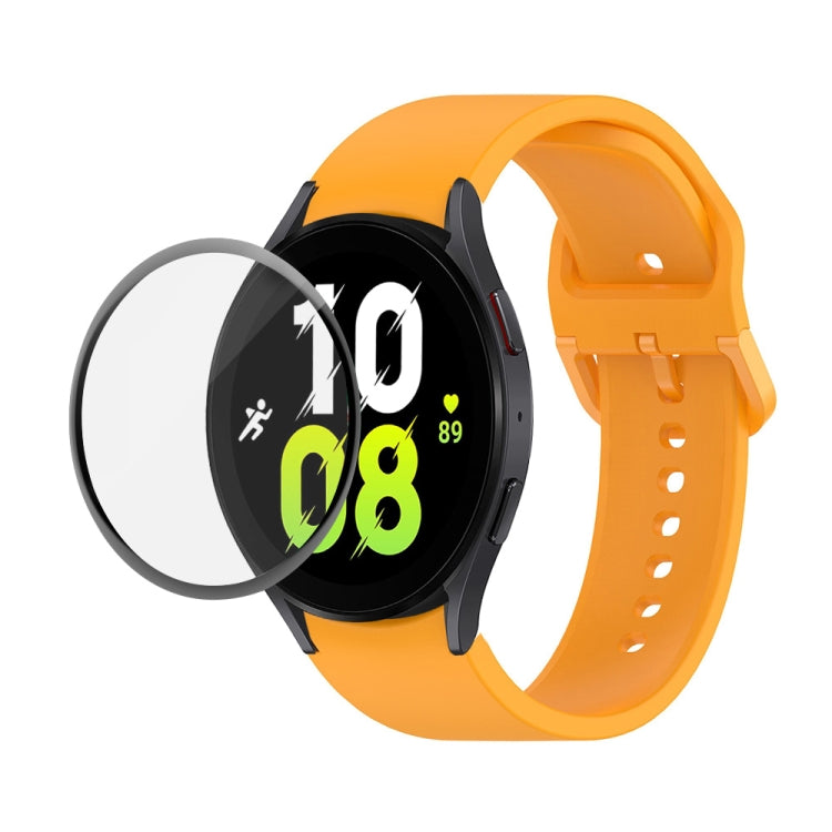 JUNSUNMAY Sangle réglable en silicone + Kit de protection d'écran PMMA à couverture complète, For Samsung Galaxy Watch5 44mm, For Samsung Galaxy Watch5 Pro 45mm, For Samsung Galaxy Watch5 40mm, For Samsung Galaxy Watch4 44mm