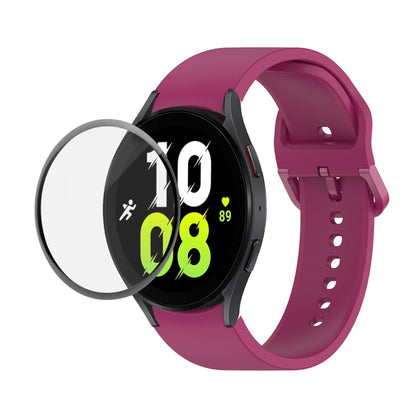 JUNSUNMAY Sangle réglable en silicone + Kit de protection d'écran PMMA à couverture complète, For Samsung Galaxy Watch5 44mm, For Samsung Galaxy Watch5 Pro 45mm, For Samsung Galaxy Watch5 40mm, For Samsung Galaxy Watch4 44mm