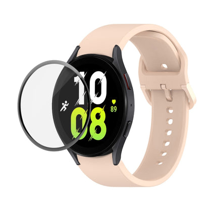 JUNSUNMAY Sangle réglable en silicone + Kit de protection d'écran PMMA à couverture complète, For Samsung Galaxy Watch5 44mm, For Samsung Galaxy Watch5 Pro 45mm, For Samsung Galaxy Watch5 40mm, For Samsung Galaxy Watch4 44mm