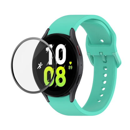 JUNSUNMAY Sangle réglable en silicone + Kit de protection d'écran PMMA à couverture complète, For Samsung Galaxy Watch5 44mm, For Samsung Galaxy Watch5 Pro 45mm, For Samsung Galaxy Watch5 40mm, For Samsung Galaxy Watch4 44mm