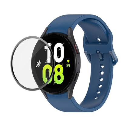 JUNSUNMAY Sangle réglable en silicone + Kit de protection d'écran PMMA à couverture complète, For Samsung Galaxy Watch5 44mm, For Samsung Galaxy Watch5 Pro 45mm, For Samsung Galaxy Watch5 40mm, For Samsung Galaxy Watch4 44mm