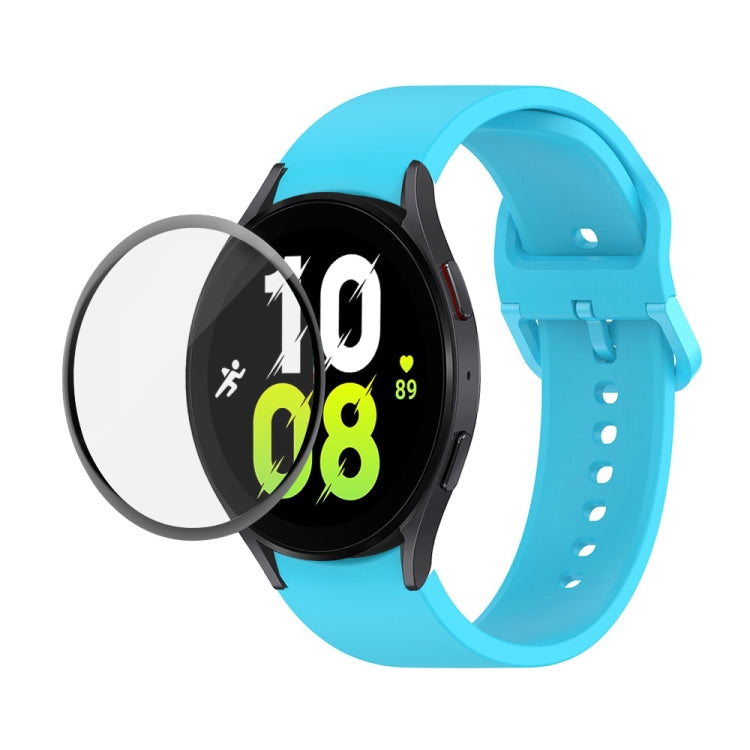 JUNSUNMAY Sangle réglable en silicone + Kit de protection d'écran PMMA à couverture complète, For Samsung Galaxy Watch5 44mm, For Samsung Galaxy Watch5 Pro 45mm, For Samsung Galaxy Watch5 40mm, For Samsung Galaxy Watch4 44mm