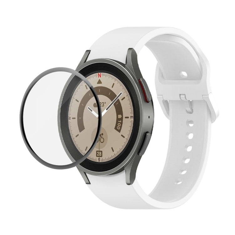 JUNSUNMAY Sangle réglable en silicone + Kit de protection d'écran PMMA à couverture complète, For Samsung Galaxy Watch5 44mm, For Samsung Galaxy Watch5 Pro 45mm, For Samsung Galaxy Watch5 40mm, For Samsung Galaxy Watch4 44mm