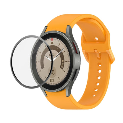 JUNSUNMAY Sangle réglable en silicone + Kit de protection d'écran PMMA à couverture complète, For Samsung Galaxy Watch5 44mm, For Samsung Galaxy Watch5 Pro 45mm, For Samsung Galaxy Watch5 40mm, For Samsung Galaxy Watch4 44mm