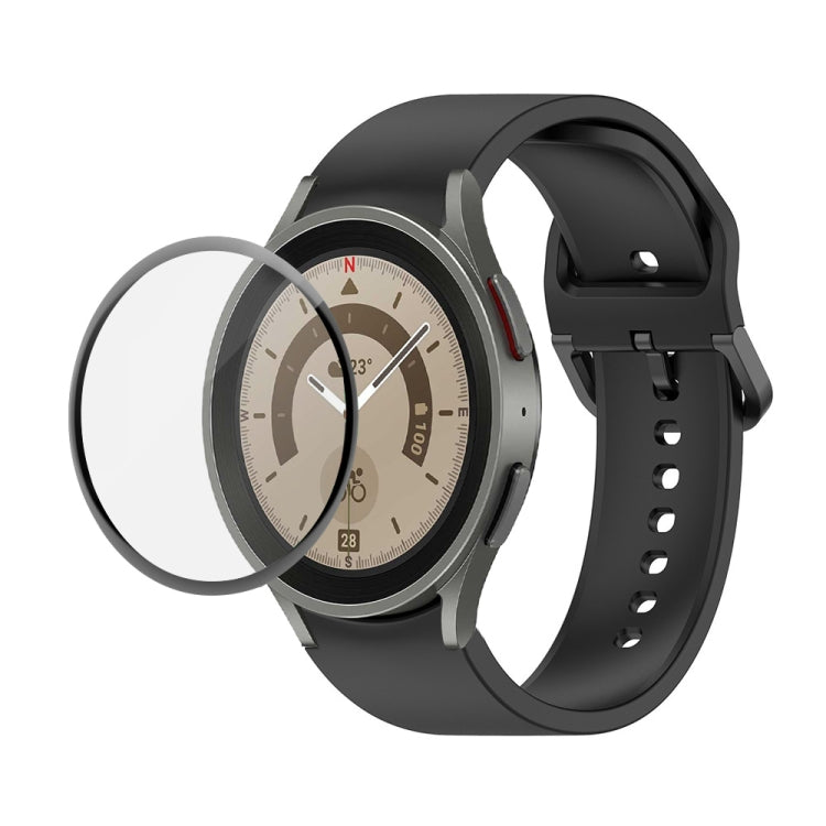 JUNSUNMAY Sangle réglable en silicone + Kit de protection d'écran PMMA à couverture complète, For Samsung Galaxy Watch5 44mm, For Samsung Galaxy Watch5 Pro 45mm, For Samsung Galaxy Watch5 40mm, For Samsung Galaxy Watch4 44mm