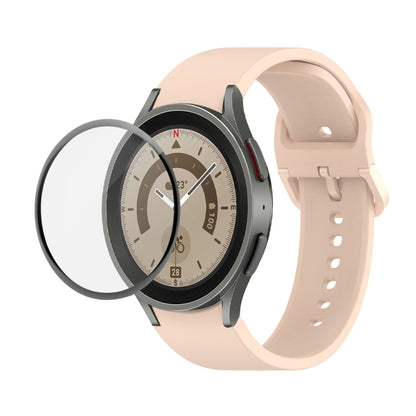 JUNSUNMAY Sangle réglable en silicone + Kit de protection d'écran PMMA à couverture complète, For Samsung Galaxy Watch5 44mm, For Samsung Galaxy Watch5 Pro 45mm, For Samsung Galaxy Watch5 40mm, For Samsung Galaxy Watch4 44mm