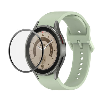 JUNSUNMAY Sangle réglable en silicone + Kit de protection d'écran PMMA à couverture complète, For Samsung Galaxy Watch5 44mm, For Samsung Galaxy Watch5 Pro 45mm, For Samsung Galaxy Watch5 40mm, For Samsung Galaxy Watch4 44mm