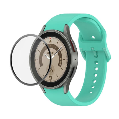 JUNSUNMAY Sangle réglable en silicone + Kit de protection d'écran PMMA à couverture complète, For Samsung Galaxy Watch5 44mm, For Samsung Galaxy Watch5 Pro 45mm, For Samsung Galaxy Watch5 40mm, For Samsung Galaxy Watch4 44mm