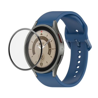 JUNSUNMAY Sangle réglable en silicone + Kit de protection d'écran PMMA à couverture complète, For Samsung Galaxy Watch5 44mm, For Samsung Galaxy Watch5 Pro 45mm, For Samsung Galaxy Watch5 40mm, For Samsung Galaxy Watch4 44mm