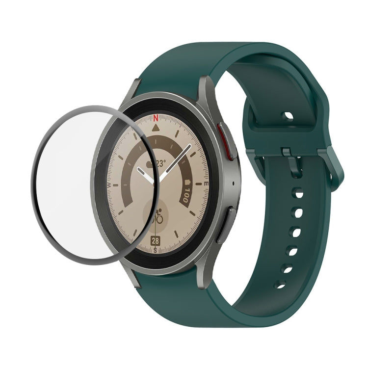 JUNSUNMAY Sangle réglable en silicone + Kit de protection d'écran PMMA à couverture complète, For Samsung Galaxy Watch5 44mm, For Samsung Galaxy Watch5 Pro 45mm, For Samsung Galaxy Watch5 40mm, For Samsung Galaxy Watch4 44mm