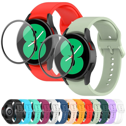 JUNSUNMAY Sangle réglable en silicone + Kit de protection d'écran PMMA à couverture complète, For Samsung Galaxy Watch6 Classic 47mm, For Samsung Galaxy Watch6 44mm, For Samsung Galaxy Watch6 40mm, For Samsung Galaxy Watch6 Classic 43mm