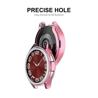 Coque ENKAY Hat-Prince en TPU souple galvanisé + protecteur d'écran en verre 9H de 0,2 mm, For Samsung Galaxy Watch6 Classic 47mm, For Samsung Galaxy Watch6 Classic 43mm
