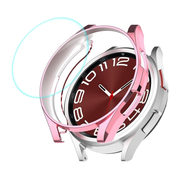 Coque ENKAY Hat-Prince en TPU souple galvanisé + protecteur d'écran en verre 9H de 0,2 mm, For Samsung Galaxy Watch6 Classic 47mm, For Samsung Galaxy Watch6 Classic 43mm