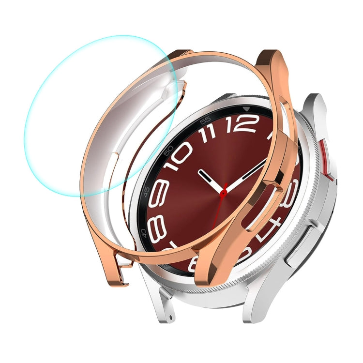 Coque ENKAY Hat-Prince en TPU souple galvanisé + protecteur d'écran en verre 9H de 0,2 mm, For Samsung Galaxy Watch6 Classic 47mm, For Samsung Galaxy Watch6 Classic 43mm