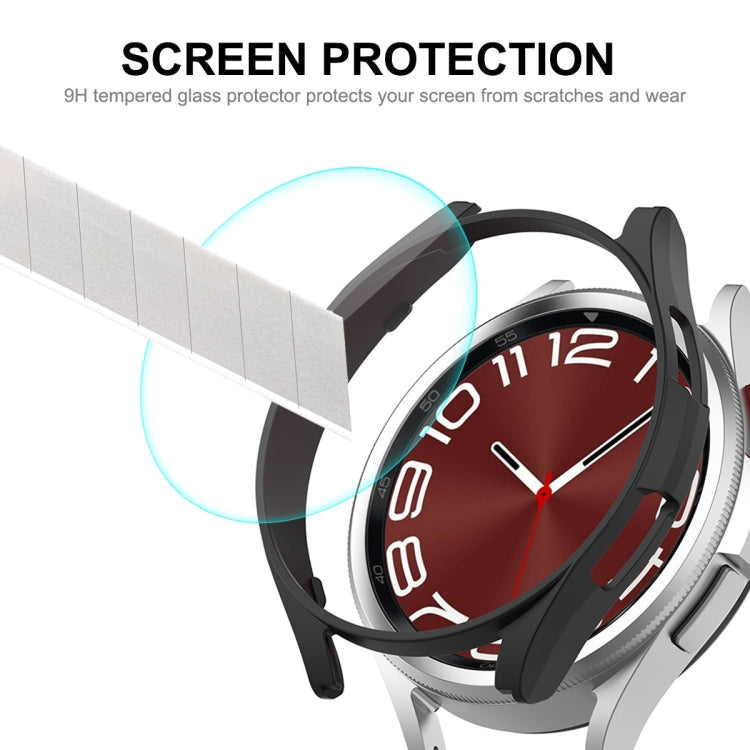 ENKAY Hat-Prince Boîtier PC rigide galvanisé + protecteur d'écran en verre 0,2 mm 9H, For Samsung Galaxy Watch6 Classic 47mm, For Samsung Galaxy Watch6 44mm, For Samsung Galaxy Watch6 40mm, For Samsung Galaxy Watch6 Classic 43mm