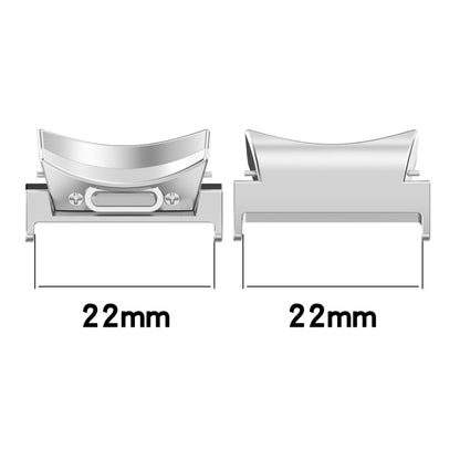 Connecteur de bracelet de montre en métal incurvé de style bouton, 1 paire de 22 mm
