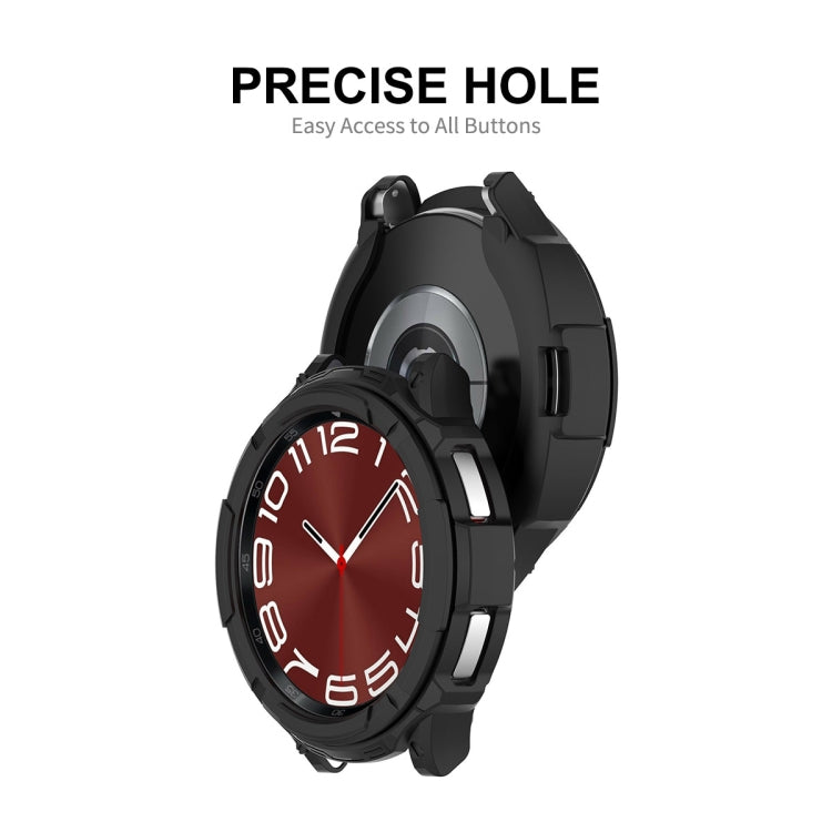 ENKAY Hat-Prince Boîtier de montre Armor 2 en 1 en TPU + Protecteur d'écran en verre trempé 0,2 mm 9H, For Samsung Galaxy Watch6 Classic 47mm, For Samsung Galaxy Watch6 Classic 43mm