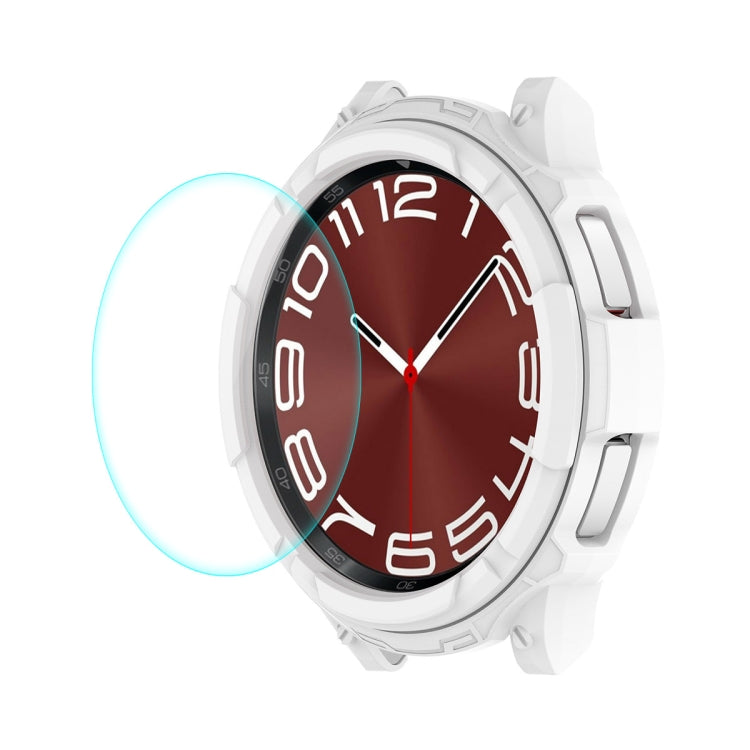 ENKAY Hat-Prince Boîtier de montre Armor 2 en 1 en TPU + Protecteur d'écran en verre trempé 0,2 mm 9H, For Samsung Galaxy Watch6 Classic 47mm, For Samsung Galaxy Watch6 Classic 43mm