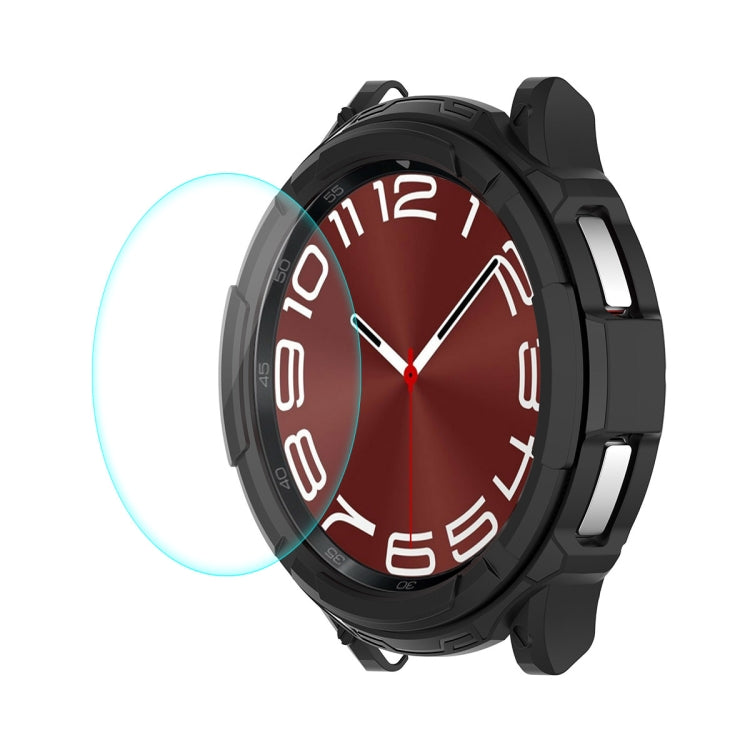 ENKAY Hat-Prince Boîtier de montre Armor 2 en 1 en TPU + Protecteur d'écran en verre trempé 0,2 mm 9H, For Samsung Galaxy Watch6 Classic 47mm, For Samsung Galaxy Watch6 Classic 43mm