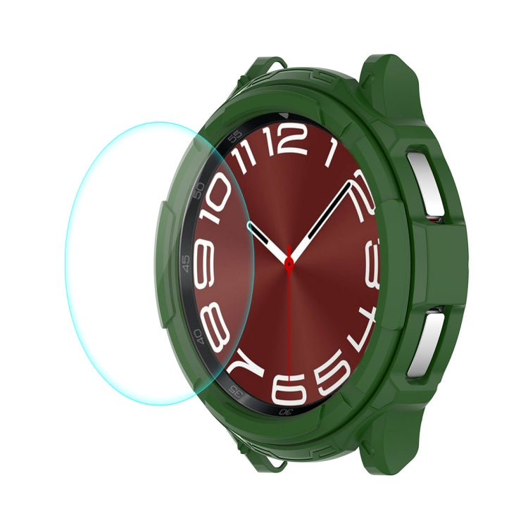 ENKAY Hat-Prince Boîtier de montre Armor 2 en 1 en TPU + Protecteur d'écran en verre trempé 0,2 mm 9H, For Samsung Galaxy Watch6 Classic 47mm, For Samsung Galaxy Watch6 Classic 43mm