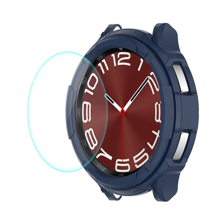 ENKAY Hat-Prince Boîtier de montre Armor 2 en 1 en TPU + Protecteur d'écran en verre trempé 0,2 mm 9H, For Samsung Galaxy Watch6 Classic 47mm, For Samsung Galaxy Watch6 Classic 43mm
