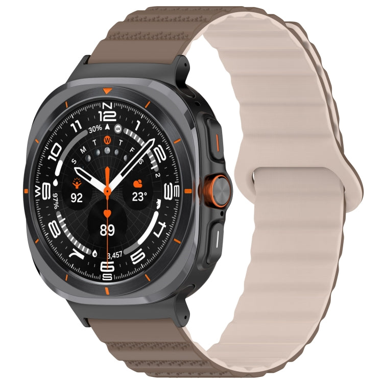 Bracelet de montre magnétique en silicone bicolore à motif pois pour Samsung Galaxy Watch Ultra 47 mm
