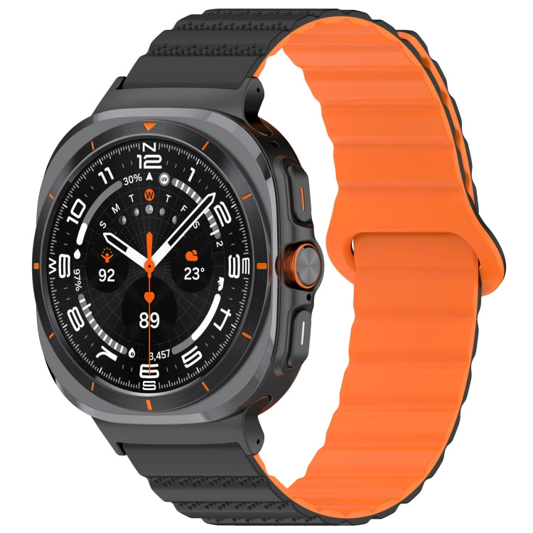 Bracelet de montre magnétique en silicone bicolore à motif pois pour Samsung Galaxy Watch Ultra 47 mm