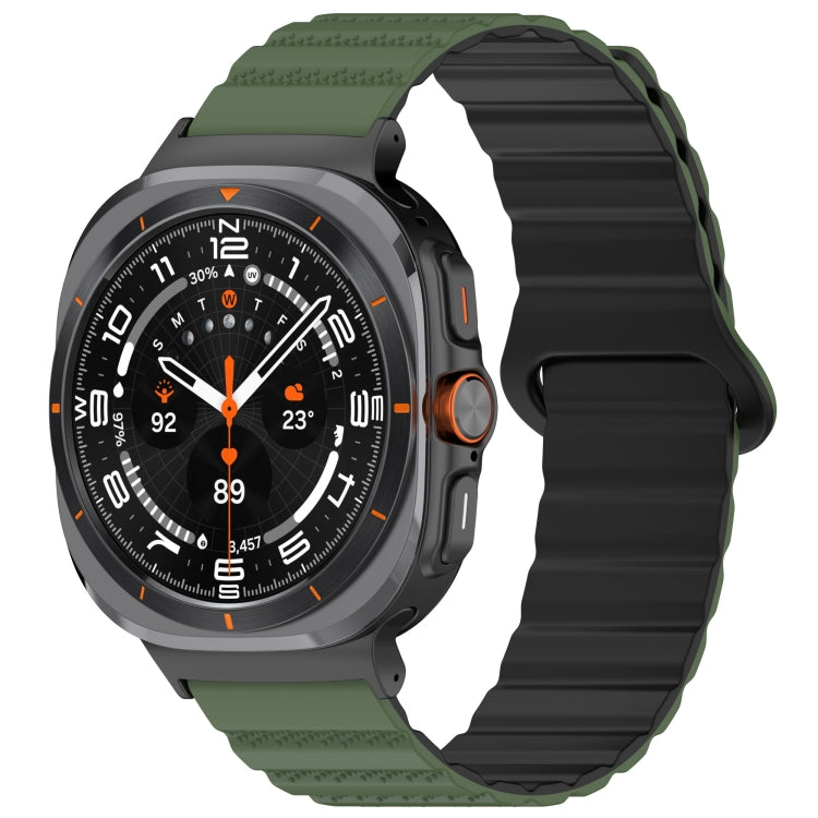 Bracelet de montre magnétique en silicone bicolore à motif pois pour Samsung Galaxy Watch Ultra 47 mm