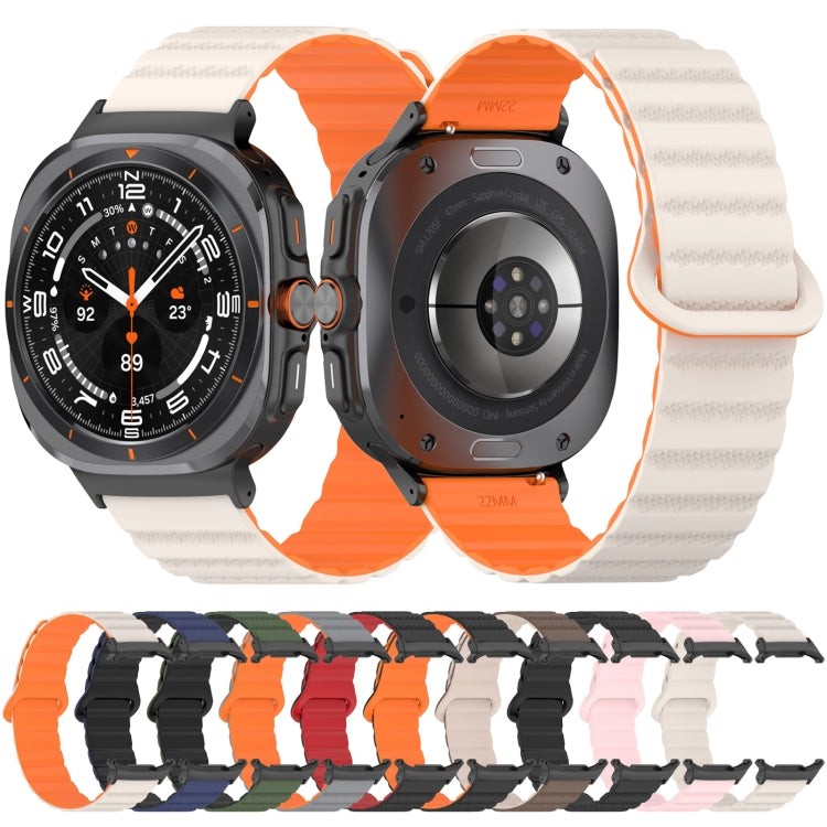 Bracelet de montre magnétique en silicone bicolore à motif pois pour Samsung Galaxy Watch Ultra 47 mm