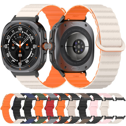 Bracelet de montre magnétique en silicone bicolore à motif pois pour Samsung Galaxy Watch Ultra 47 mm