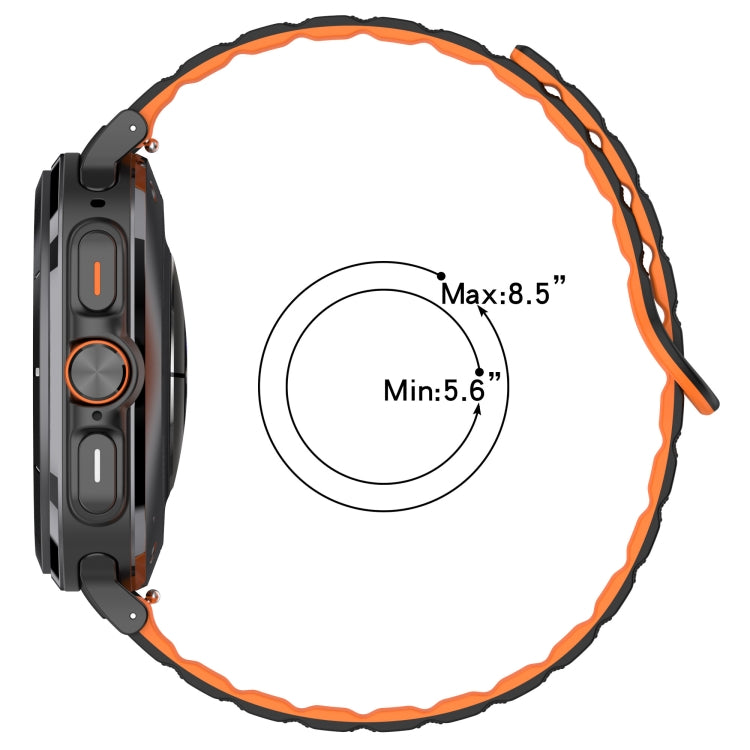 Bracelet de montre magnétique en silicone bicolore à motif pois pour Samsung Galaxy Watch Ultra 47 mm