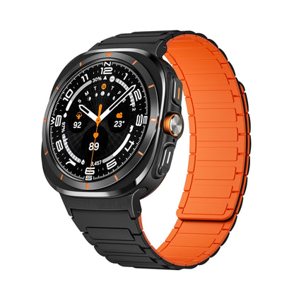Pour Samsung Galaxy Watch Ultra 47 mm Bracelet de montre en silicone magnétique en forme de I avec connecteur noir
