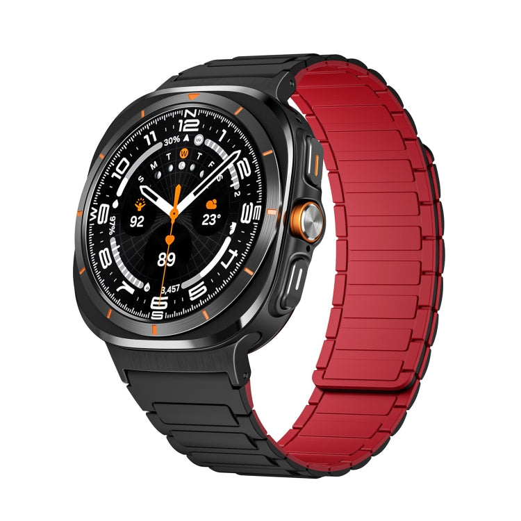 Pour Samsung Galaxy Watch Ultra 47 mm Bracelet de montre en silicone magnétique en forme de I avec connecteur noir