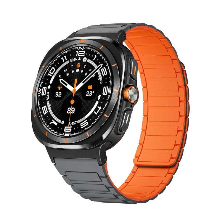 Pour Samsung Galaxy Watch Ultra 47 mm Bracelet de montre en silicone magnétique en forme de I avec connecteur noir
