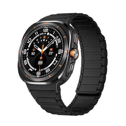 Pour Samsung Galaxy Watch Ultra 47 mm Bracelet de montre en silicone magnétique en forme de I avec connecteur noir