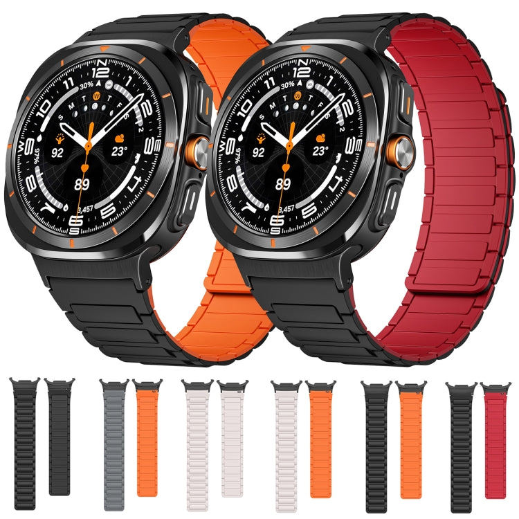 Pour Samsung Galaxy Watch Ultra 47 mm Bracelet de montre en silicone magnétique en forme de I avec connecteur noir