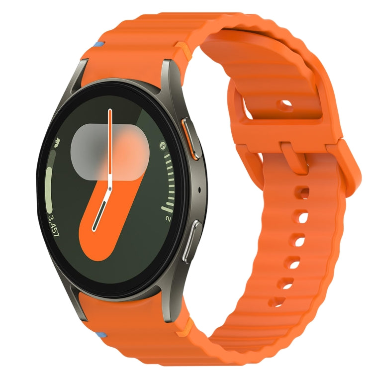 Bracelet de montre en silicone à dégagement rapide avec coutures à grain ondulé, For Samsung Galaxy Watch FE 40mm, For Samsung Galaxy Watch 7 44mm, For Samsung Galaxy Watch 7 40mm, For Samsung Galaxy Watch 6 Classic 47mm, For Samsung Galaxy Watch 6 44mm