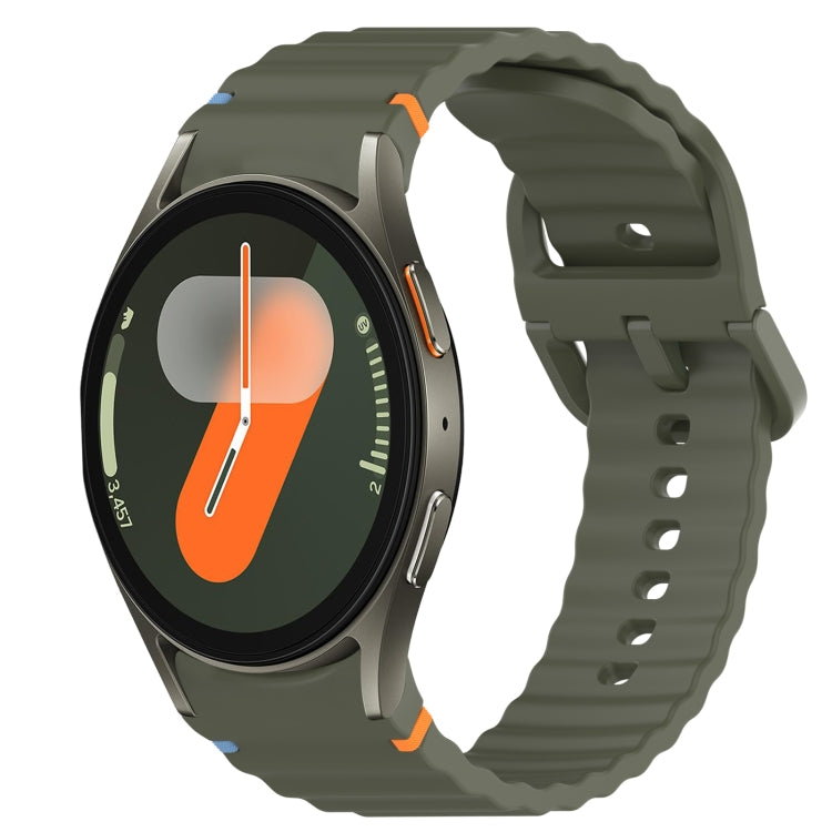 Bracelet de montre en silicone à dégagement rapide avec coutures à grain ondulé, For Samsung Galaxy Watch FE 40mm, For Samsung Galaxy Watch 7 44mm, For Samsung Galaxy Watch 7 40mm, For Samsung Galaxy Watch 6 Classic 47mm, For Samsung Galaxy Watch 6 44mm
