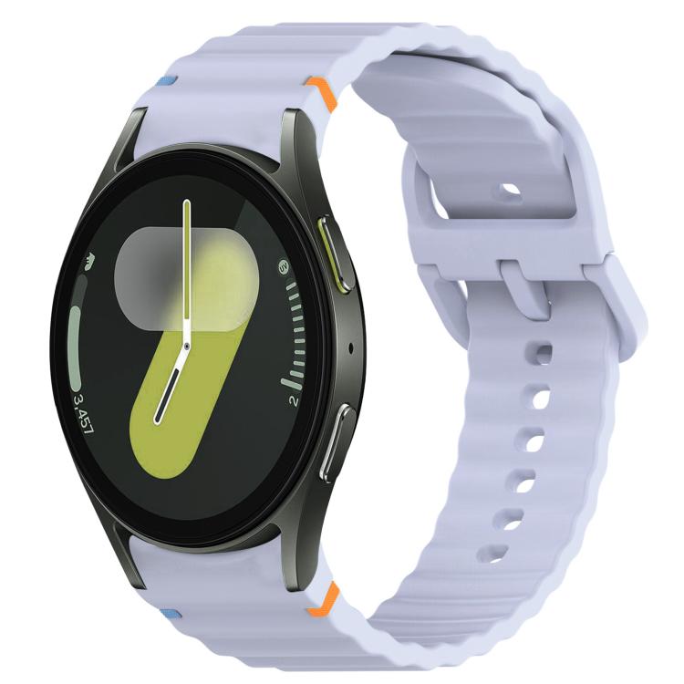 Bracelet de montre en silicone à dégagement rapide avec coutures à grain ondulé, For Samsung Galaxy Watch FE 40mm, For Samsung Galaxy Watch 7 44mm, For Samsung Galaxy Watch 7 40mm, For Samsung Galaxy Watch 6 Classic 47mm, For Samsung Galaxy Watch 6 44mm