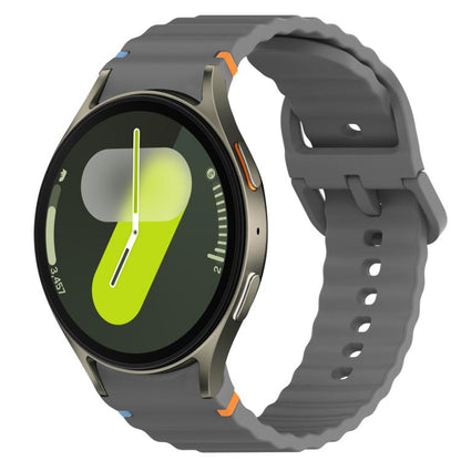 Bracelet de montre en silicone à dégagement rapide avec coutures à grain ondulé, For Samsung Galaxy Watch FE 40mm, For Samsung Galaxy Watch 7 44mm, For Samsung Galaxy Watch 7 40mm, For Samsung Galaxy Watch 6 Classic 47mm, For Samsung Galaxy Watch 6 44mm
