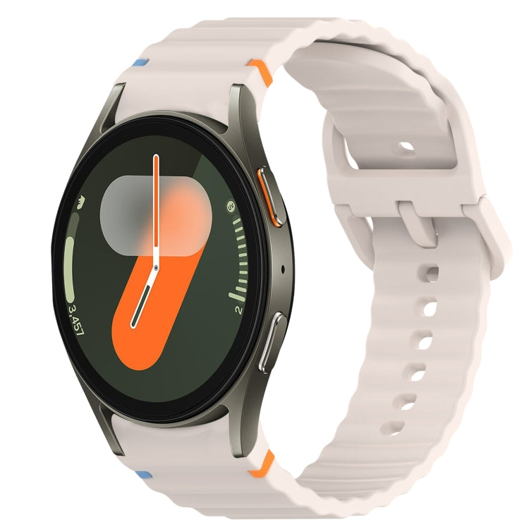 Bracelet de montre en silicone à dégagement rapide avec coutures à grain ondulé, For Samsung Galaxy Watch FE 40mm, For Samsung Galaxy Watch 7 44mm, For Samsung Galaxy Watch 7 40mm, For Samsung Galaxy Watch 6 Classic 47mm, For Samsung Galaxy Watch 6 44mm