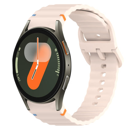 Bracelet de montre en silicone à dégagement rapide avec coutures à grain ondulé, For Samsung Galaxy Watch FE 40mm, For Samsung Galaxy Watch 7 44mm, For Samsung Galaxy Watch 7 40mm, For Samsung Galaxy Watch 6 Classic 47mm, For Samsung Galaxy Watch 6 44mm