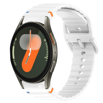 Bracelet de montre en silicone à dégagement rapide avec coutures à grain ondulé, For Samsung Galaxy Watch FE 40mm, For Samsung Galaxy Watch 7 44mm, For Samsung Galaxy Watch 7 40mm, For Samsung Galaxy Watch 6 Classic 47mm, For Samsung Galaxy Watch 6 44mm