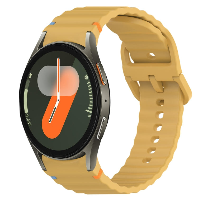 Bracelet de montre en silicone à dégagement rapide avec coutures à grain ondulé, For Samsung Galaxy Watch FE 40mm, For Samsung Galaxy Watch 7 44mm, For Samsung Galaxy Watch 7 40mm, For Samsung Galaxy Watch 6 Classic 47mm, For Samsung Galaxy Watch 6 44mm