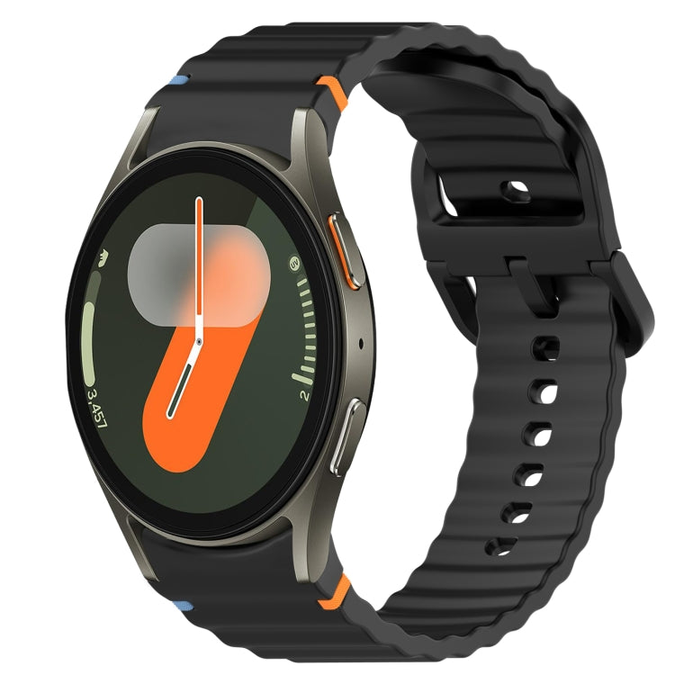Bracelet de montre en silicone à dégagement rapide avec coutures à grain ondulé, For Samsung Galaxy Watch FE 40mm, For Samsung Galaxy Watch 7 44mm, For Samsung Galaxy Watch 7 40mm, For Samsung Galaxy Watch 6 Classic 47mm, For Samsung Galaxy Watch 6 44mm
