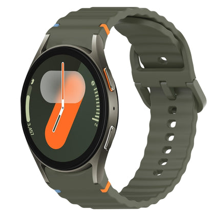 Bracelet de montre en silicone à dégagement rapide avec coutures à grain ondulé, For Samsung Galaxy Watch FE 40mm, For Samsung Galaxy Watch 7 44mm, For Samsung Galaxy Watch 7 40mm, For Samsung Galaxy Watch 6 Classic 47mm, For Samsung Galaxy Watch 6 44mm