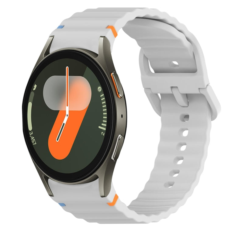 Bracelet de montre en silicone à dégagement rapide avec coutures à grain ondulé, For Samsung Galaxy Watch FE 40mm, For Samsung Galaxy Watch 7 44mm, For Samsung Galaxy Watch 7 40mm, For Samsung Galaxy Watch 6 Classic 47mm, For Samsung Galaxy Watch 6 44mm
